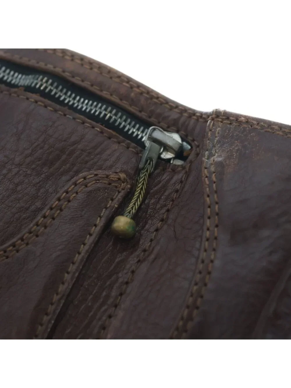Chrome Hearts BS Flare Button Leather Wallet Brown